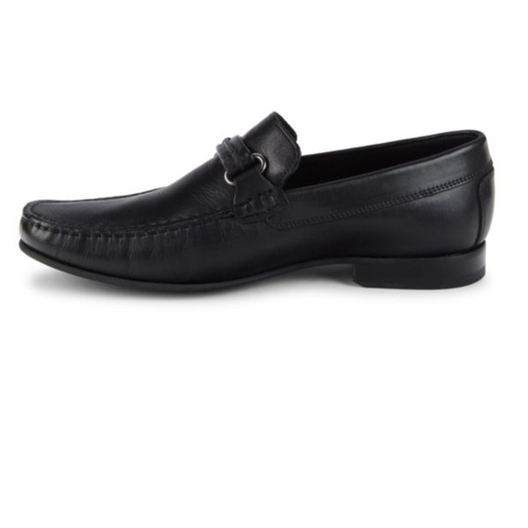 Men’s DONALD J PLINER Leather Bit Loafers in black size 12 - Picture 8 of 10